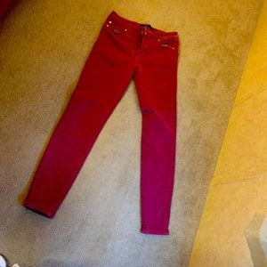 Burgundy skinny jeans